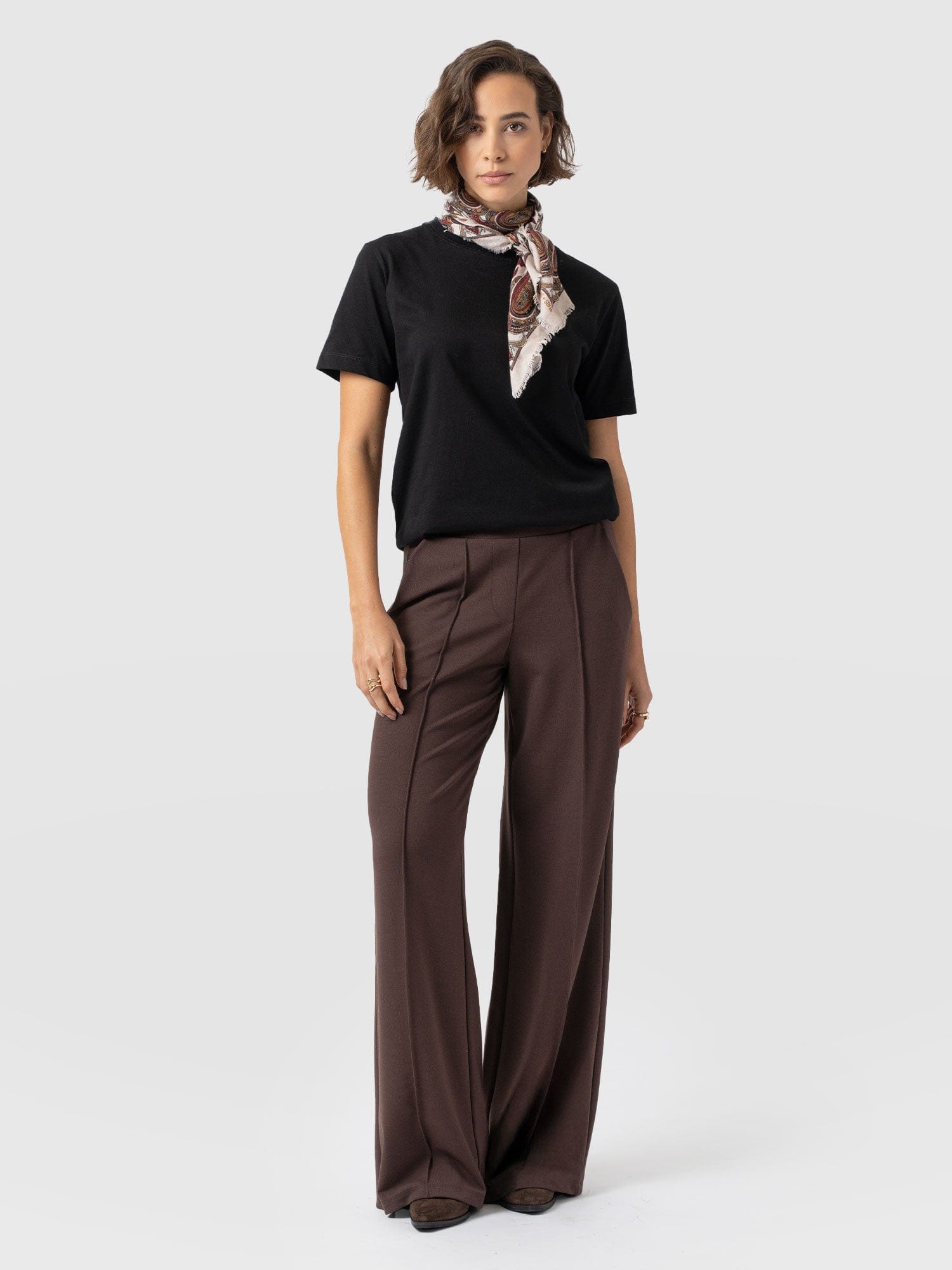 Keller Wide Leg Pant - Brown - Women's Pantss | Saint + Sofia? USA